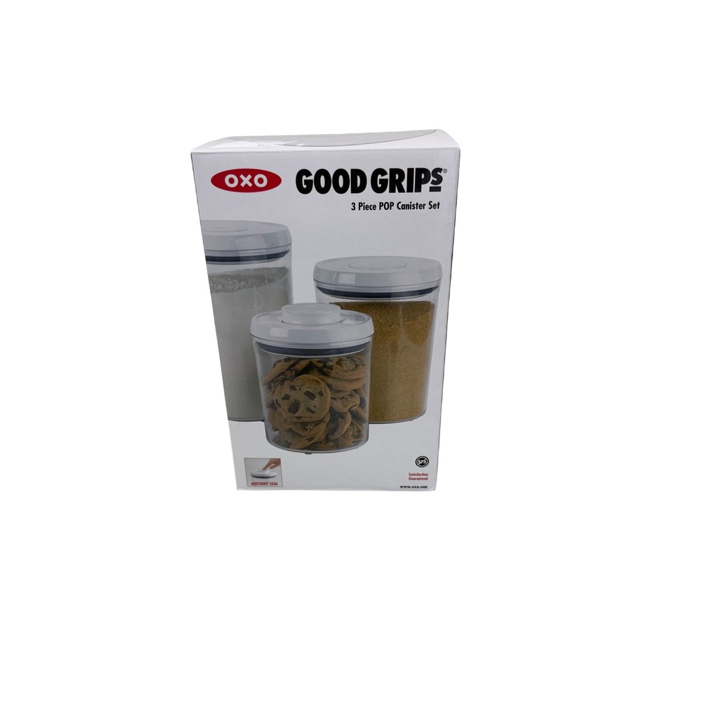 OXO Good Grips 3 Piece POP Canister Set Round Airtight Food Storage Containers